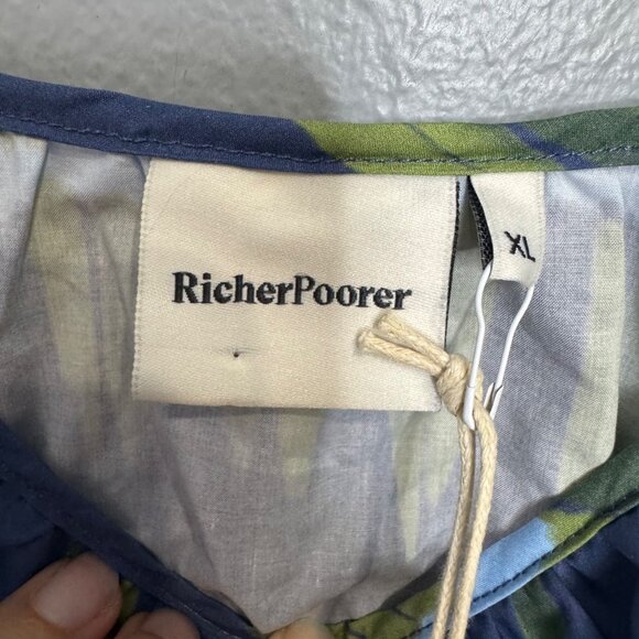 RICHER POORER stella cotton tank in blue ripple print size XL - Picture 4 of 9